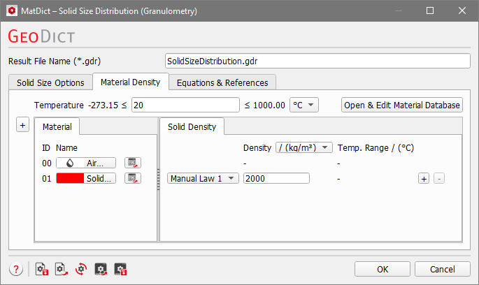 MatDict_MaterialCharacterization_Granulometry_MaterialDensity