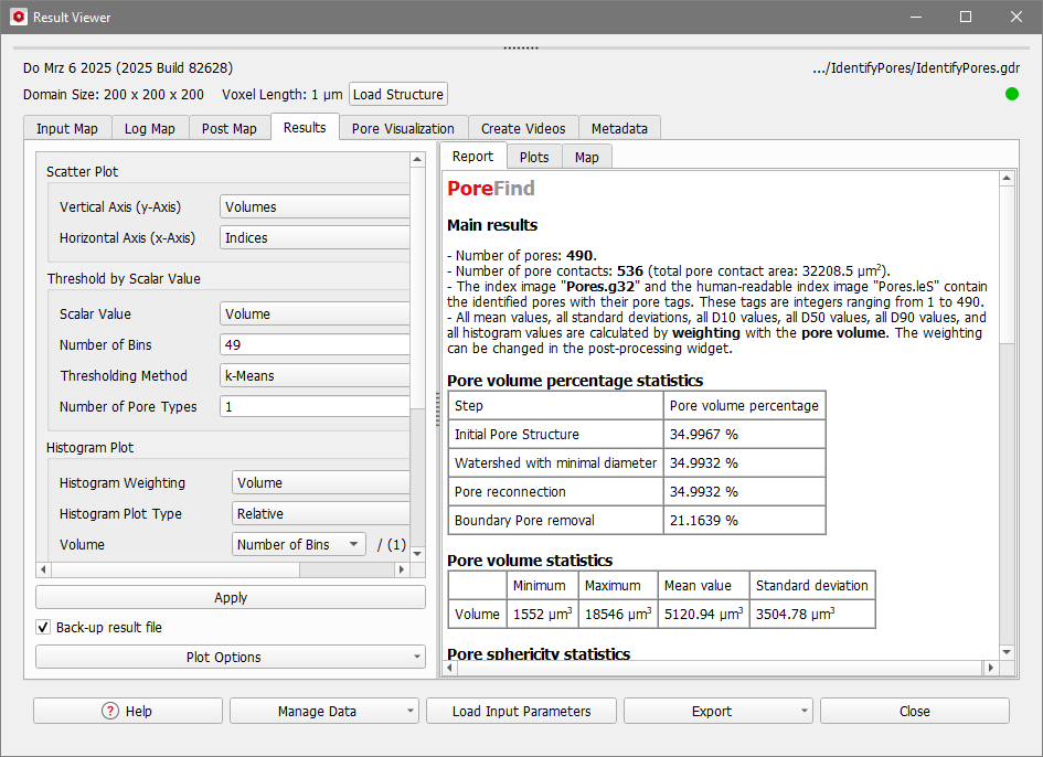 PoroDict_IdentifyPores_Results_Report