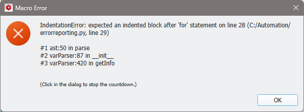 Automation_ErrorReporting_Indendation_message