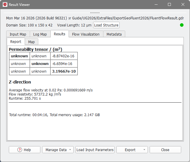 ExportGeoFluent_SolveFlow_Results_Report