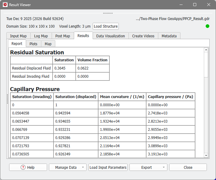 GeoApp_PorousPlateCapillaryPressure_Result