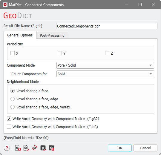 MatDict_MaterialCharacterization_ConnectedComponents_GeneralOptions